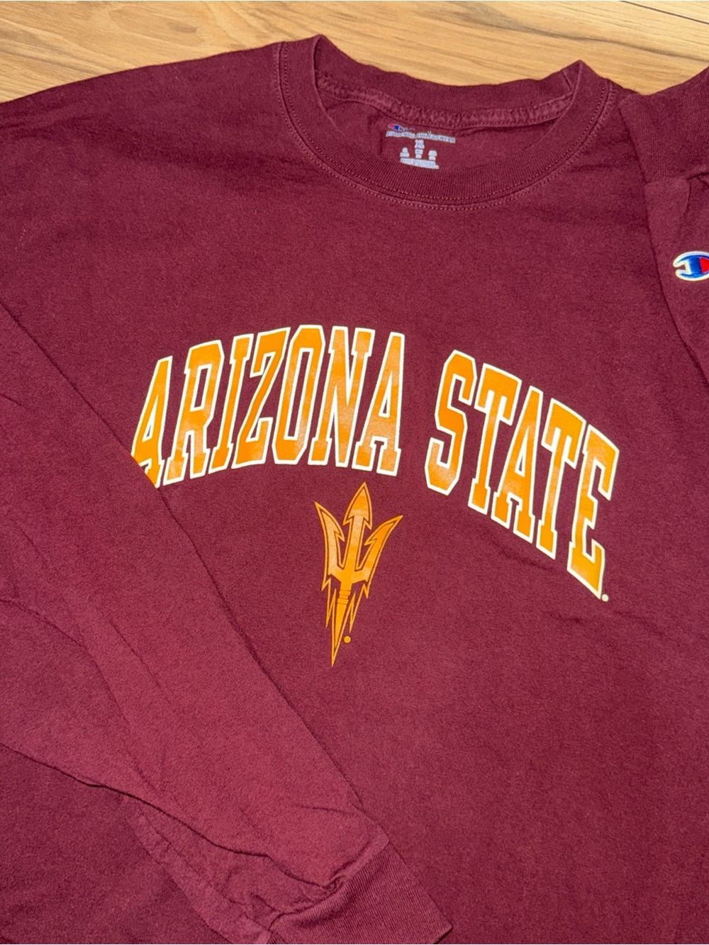 Embroidery Champion Mens XL Large Spell Out Arizona State University Sweatshirt
